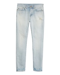 Saint Laurent D02 Distressed Skinny Jeans In 4998