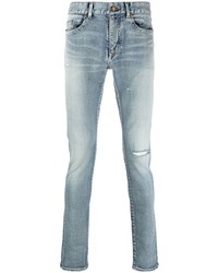 Saint Laurent Distressed Detail Skinny Fit Jeans