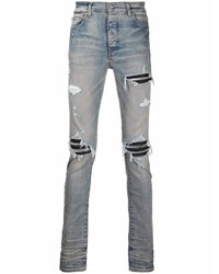 Amiri Distressed Leather Patch Skinny Jeans