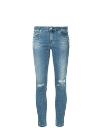 AG Jeans Distressed Leg Five Pocket Cropped Skinny Jeans