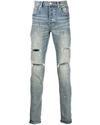 purple brand Distressed Mid Rise Slim Fit Jeans