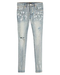 purple brand Distressed Slim Jeans In Light Indigo Paint Blowout At Nordstrom
