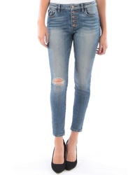KUT from the Kloth Donna Ripped High Waist Ankle Skinny Jeans