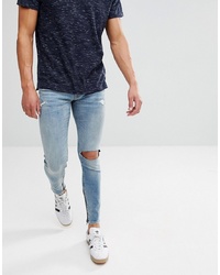 Jack & Jones Intelligence Jeans In Skinny Fit With Distress And Zip Ankle