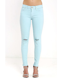 Lean With It White Distressed Skinny Ankle Jeans
