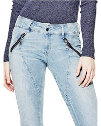 GUESS Letitia Mid Rise Skinny Jeans In Palette Destroy Wash
