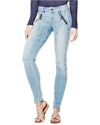 GUESS Letitia Mid Rise Skinny Jeans In Palette Destroy Wash
