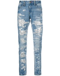 Philipp Plein Milano Cut Crystal Embellished Jeans
