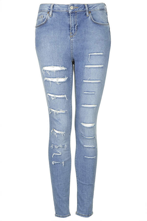 topshop light blue ripped jeans