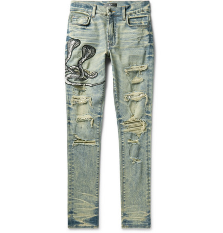 amiri jeans with snake