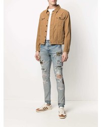 Amiri Patch Embroidered Distressed Jeans