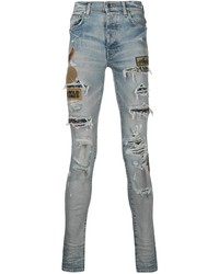 Amiri Patch Embroidered Distressed Jeans