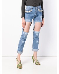 Forte Dei Marmi Couture Pearl Distressed Ripped Jeans