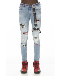 Cult of Individuality Punk Super Skinny Jeans With Studded Leg Harness In Crue At Nordstrom