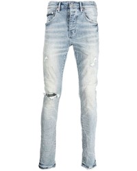 purple brand Ripped Bleached Straight Leg Jeans