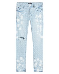 PURPLE Ripped Skinny Fit Jeans In Lght Indgo Blch Jacquard Mon At Nordstrom