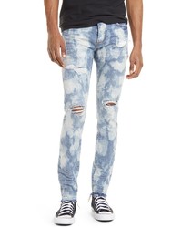 purple brand Ripped Skinny Jeans In Lf Indigo Bleached Splatter At Nordstrom