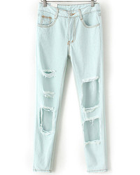 Ripped Slim Denim Blue Pant