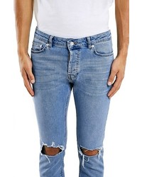 Topman Ripped Stretch Skinny Fit Jeans