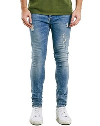 Topman Ripped Stretch Skinny Fit Jeans