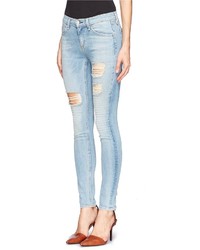 Nobrand Skinny Convoy Stitch Detail Ripped Jeans