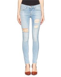 Nobrand Skinny Convoy Stitch Detail Ripped Jeans