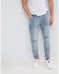 D-struct Skinny Washed Knee Rip Jeans