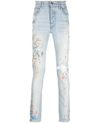 Amiri Spray Paint Effect Distressed Skinny Jeans
