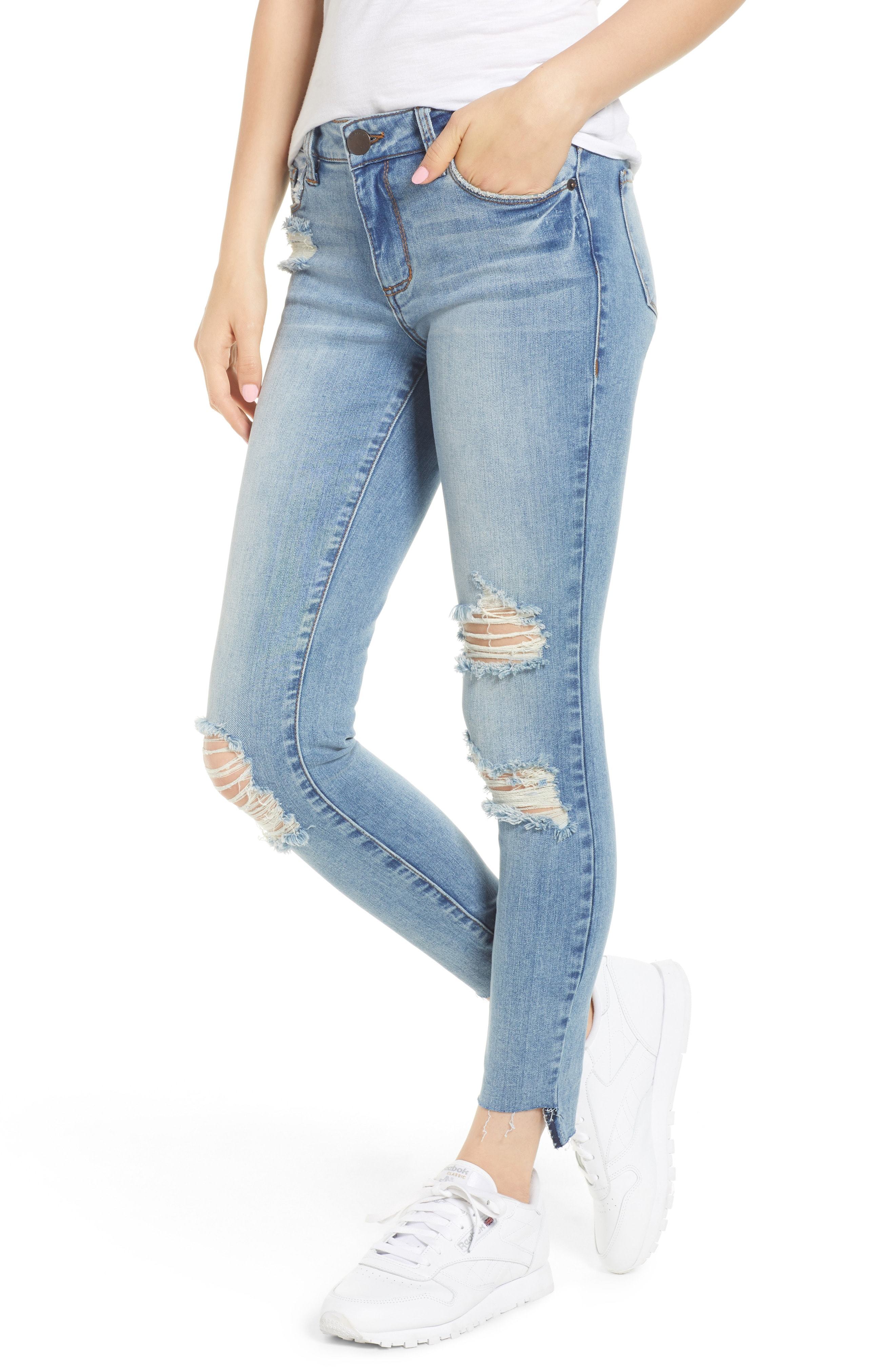 torn ankle jeans