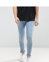 Just Junkies Super Skinny Jeans In Light Wash With Abrasions