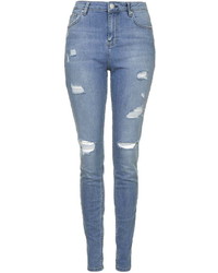 Topshop Tall Moto Bleach Authentic Ripped Skinny Jeans