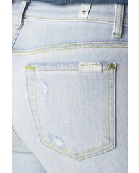 7 For All Mankind The Ankle Skinny In Patched Destroyed Rigid Light Blue