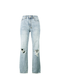 Ksubi The Slim Pin High Waist Ripped Jeans