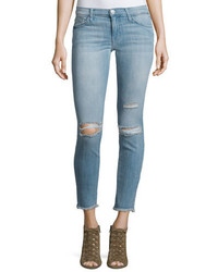 Current/Elliott The Stiletto Distressed Skinny Ankle Jeans Mid Day Destroy
