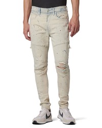 Hudson Jeans Zack Moto Skinny Fit Jeans In White Painter At Nordstrom