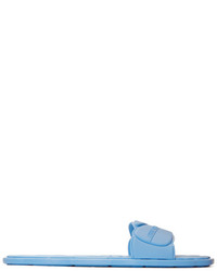 Miu Miu Blue Rubber Pool Slide Sandals