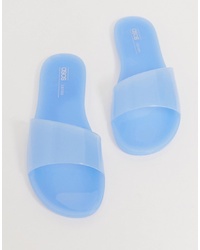 ASOS DESIGN Fern Jelly Sliders In Blue