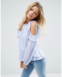 Asos Blouse With Ruffle Cold Shoulder