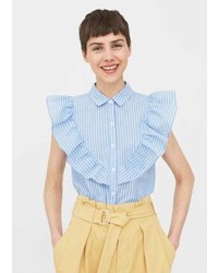 Mango Ruffle Cotton Blouse