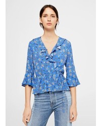 Mango Ruffles Floral Blouse