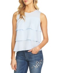 CeCe Tiered Ruffle Crepe Top