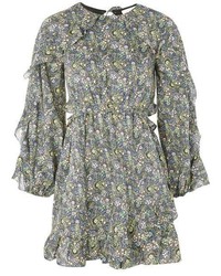 Topshop Limited Edition Print Ruffle Skater Dress Made From Liberty Fabric