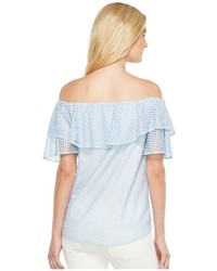 Heather Tia Trellis Lace Ruffle Off The Shoulder Top Clothing