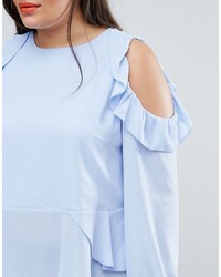 Asos Curve Curve Blouse With Ruffle Cold Shoulder