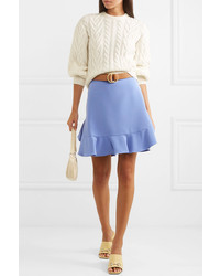 Miu Miu Ruffled Crepe Mini Skirt