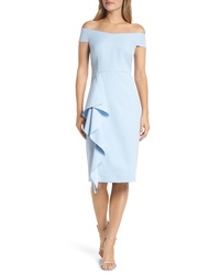 Vince Camuto Off The Shoulder Front Ruffle Cocktail Dress
