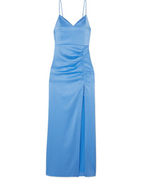 Light Blue Satin Maxi Dress