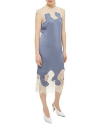 Topshop Satin Lace Midi Dress
