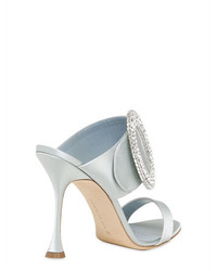 Manolo Blahnik 105mm Fibiona Swarovski Satin Sandals