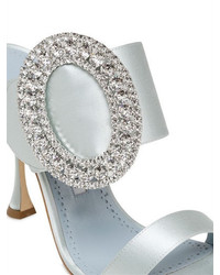 Manolo Blahnik 105mm Fibiona Swarovski Satin Sandals